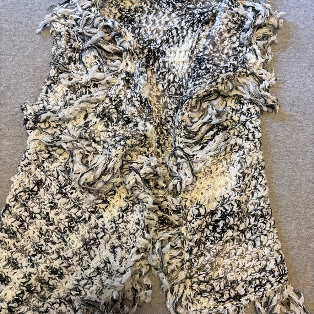 Cecico Black and White Knit Cardigan